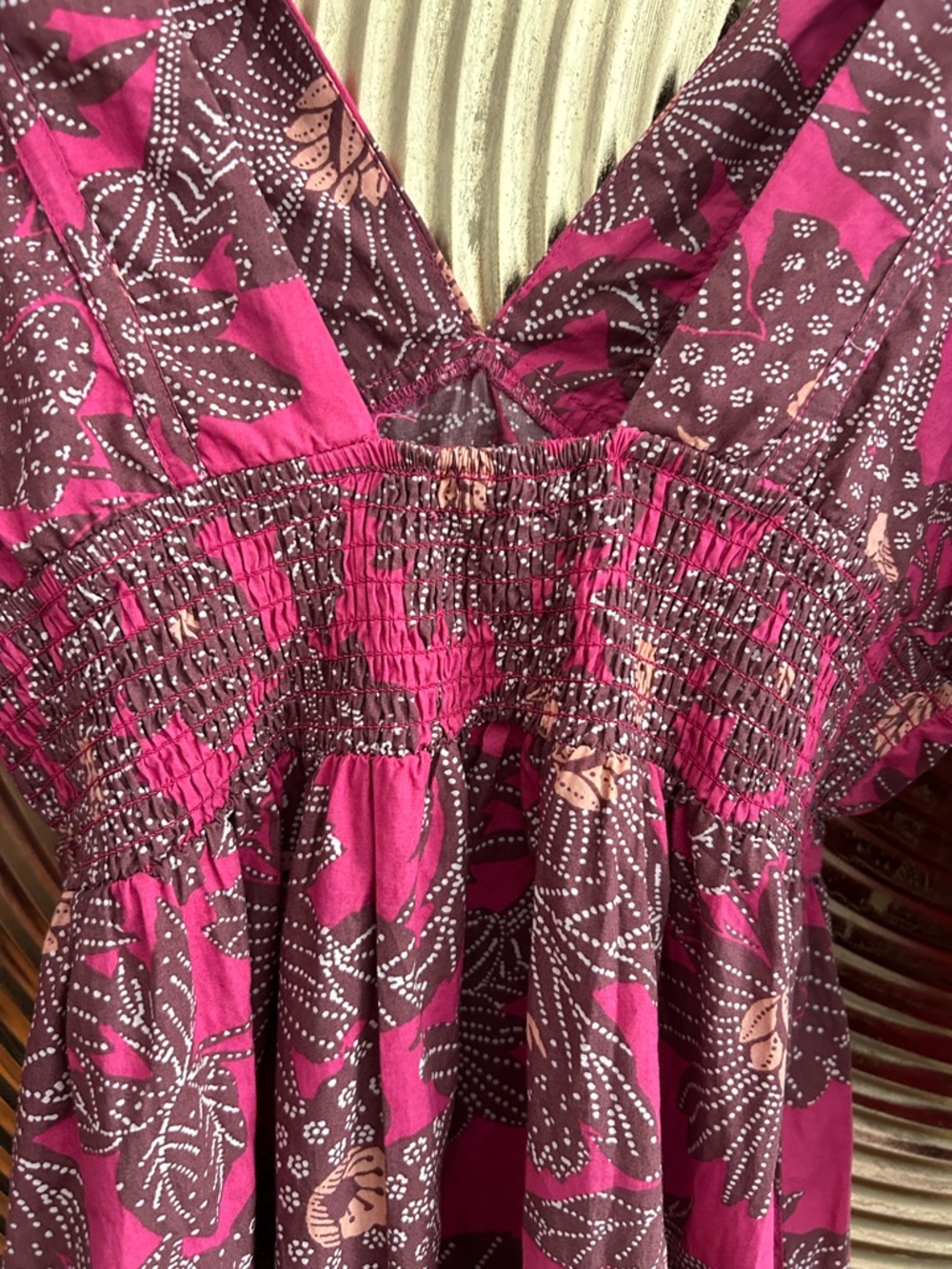 House Of Harlow Floral Boho Prairie Maxi Dress L Pink Brown summer - Picture 9 of 17